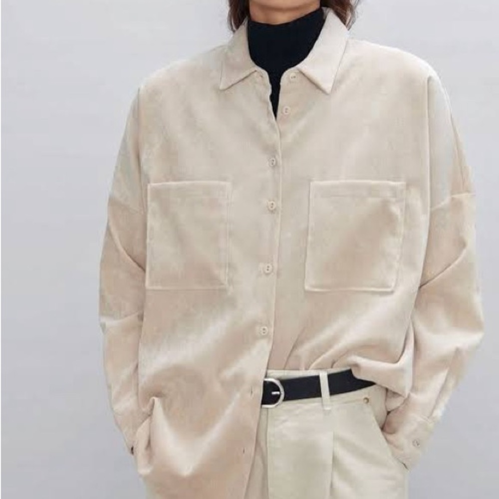 Zara Women's Beige Button Down Shirt